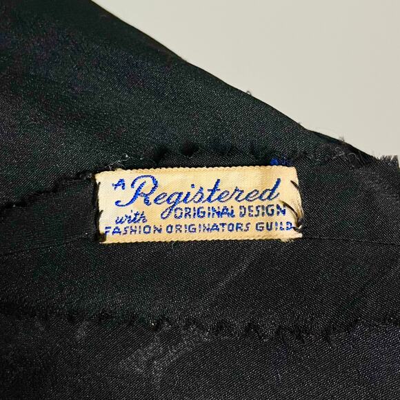 Vintage 1930s Black Lace Evening Gown FOGA Fashion Originators Guild //‎ Size XS - Picture 3 of 10